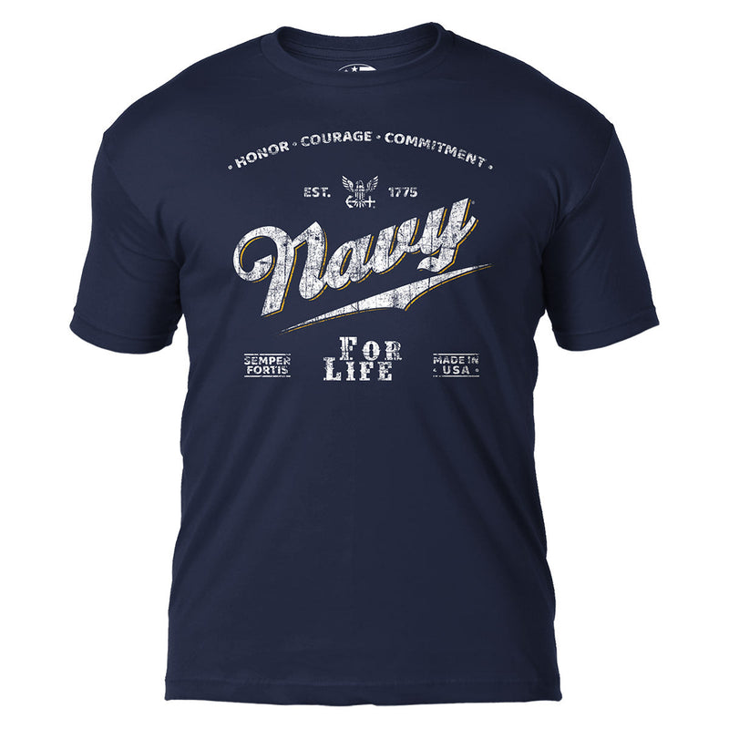 U.S. Navy For Life Black Ink Men's T-Shirt