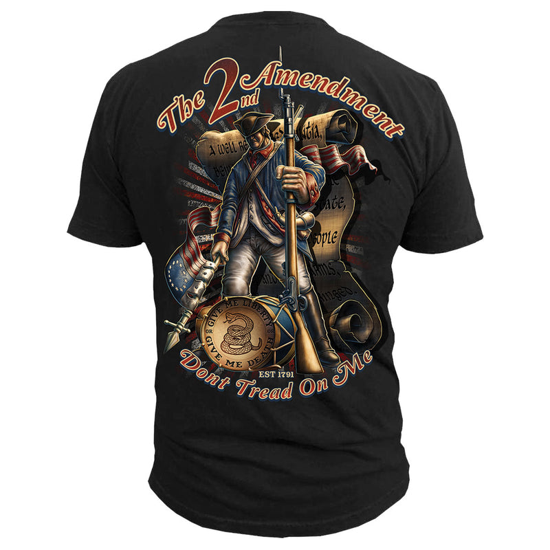 Men's 2nd Amendment Patriotic T-Shirt - Right to Bear Arms - Dont Tread on Me