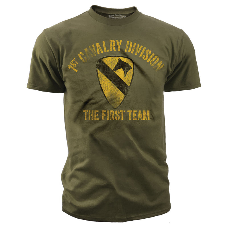 Men's Army T-Shirt - US Army 1st Cavalry - The First Team Retro