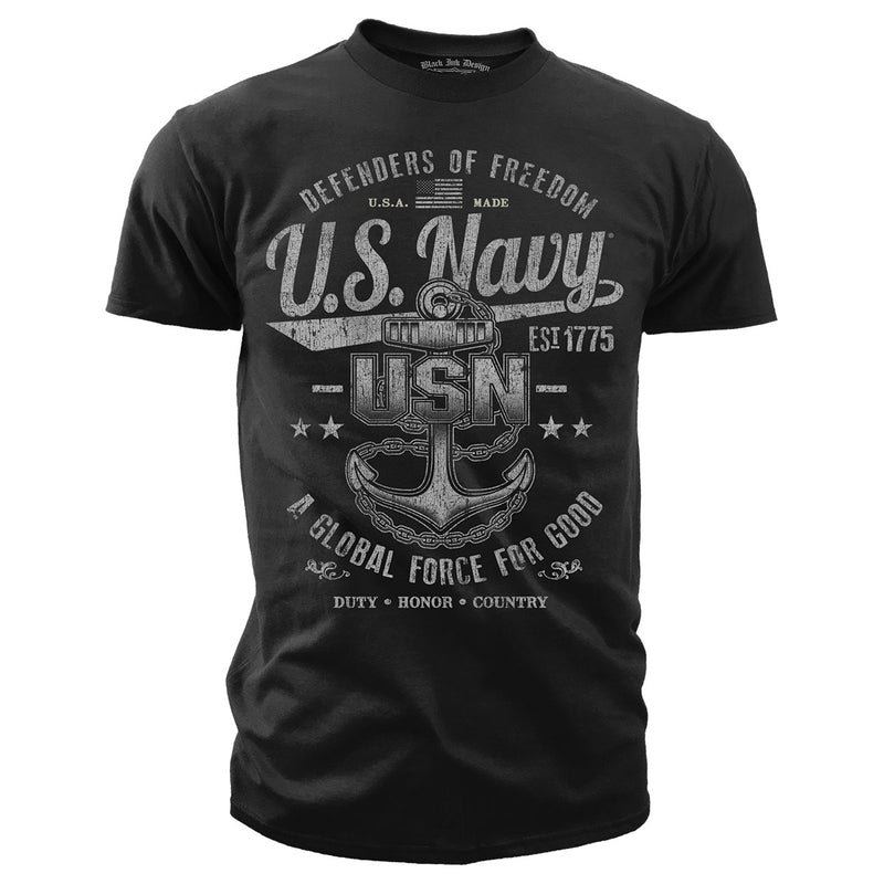 US Navy Defenders of Freedom Retro Men's Navy T-Shirt