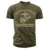 Men's Marines T-Shirt - United States Marines Semper Fidelis Retro Men's USMC Olive