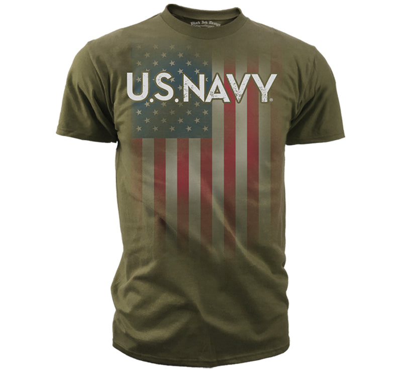 Navy T-Shirt - Mens US Navy T-Shirt USN Flag - Us Navy Shirt