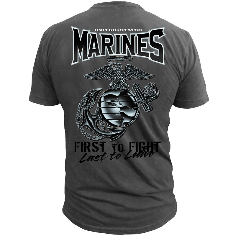 USMC T-Shirt - US Marines First to Fight - Men's Marines T-Shirt