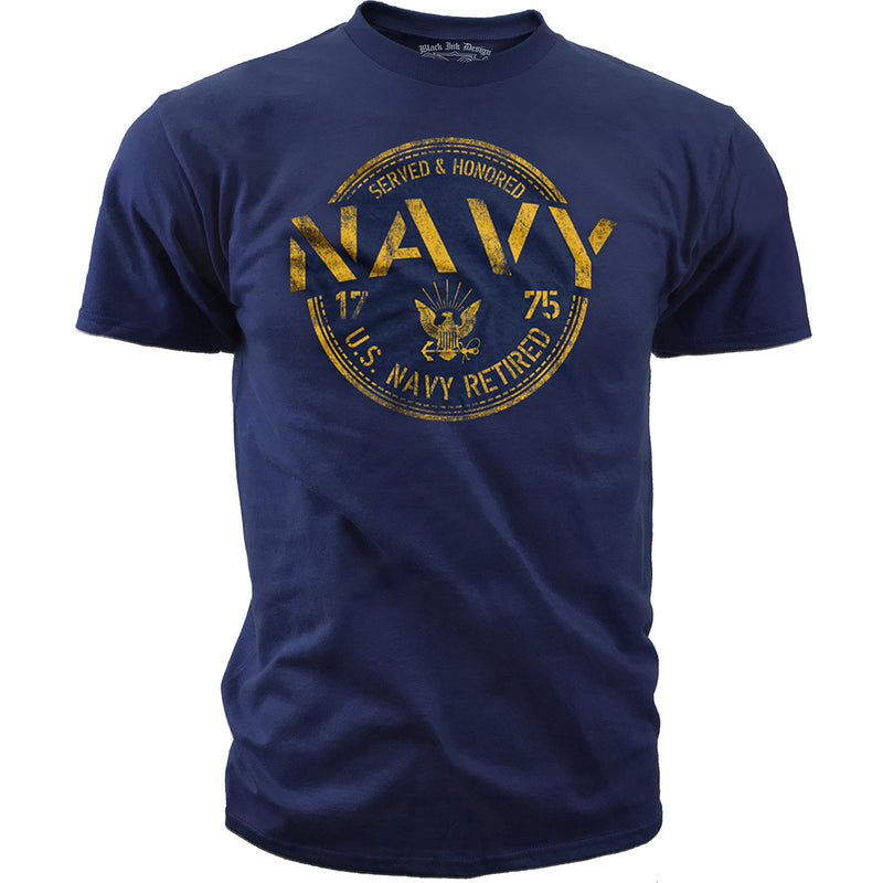 Navy T-shirt - US Navy Retired - Served and Honored - Mens US Navy T-Shirt