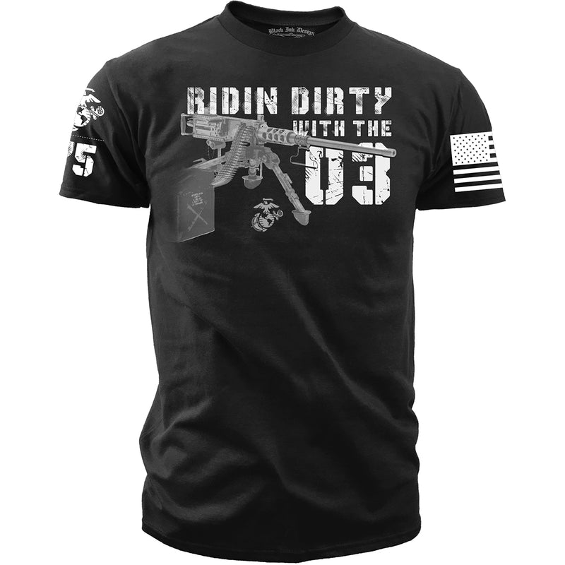 USMC T-Shirt - US Marines Ridin' Dirty with the '03 - Men's Marines T-Shirt
